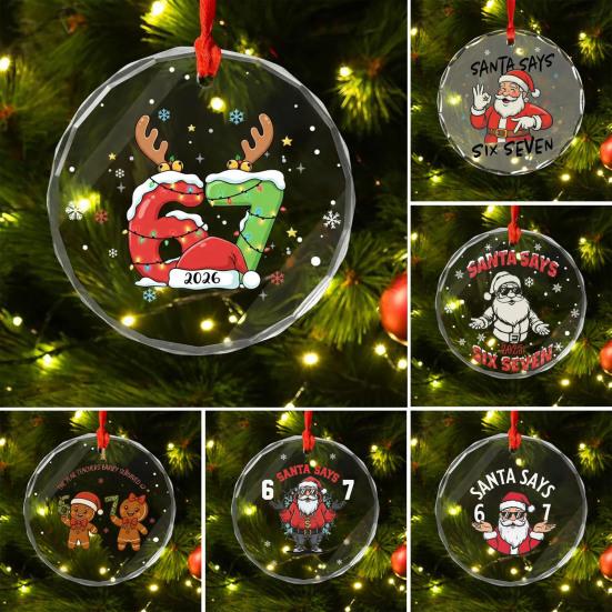 Santa říká šest sedm vánoční ozdoba vtipný 67 meme závěsná ozdoba vánoční vtipný dárek pro přátele rodinu