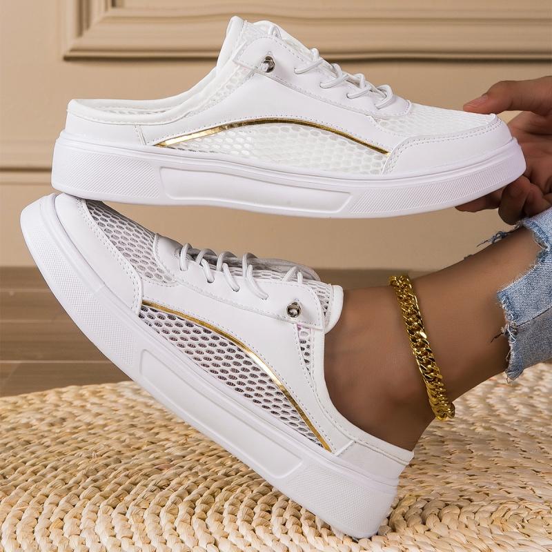 

MAEDEF Мода Высокое Качество Мужские Женские Полутапочки Классические Новые На Плоской Подошве Летние Дышащие Сетчатые Тонкие Шлепанцы Мужские 36 белый