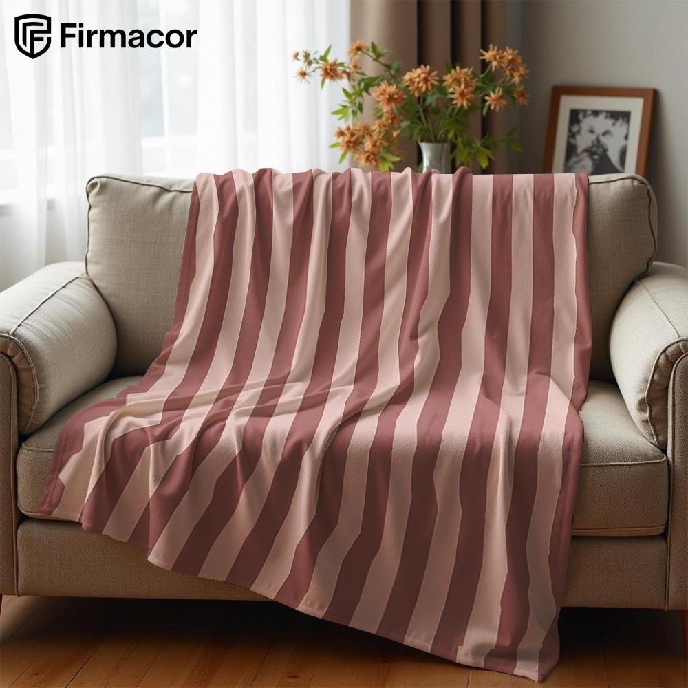 Dusty Rose Vertical Stripes Ultra Soft Sherpa Fleece Blanket Fluffy Warm Halloween Cozy Throw for Couch Bedroom Gift All season