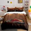 Mountain Logo with Hockey Theme on Wood Print Bedding Set Duvet Cover Pillowcases (1* Duvet Cover 2* Pillowcases Do Not Include Comforter)