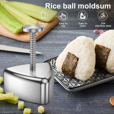 Onigiri-Form 304 Edelstahl-Reisbällchen-Form Antihaft-Dreieck-Sushi-Form DIY-Werkzeug Tragbare Dreieck-Spam Musubi-Form Reis