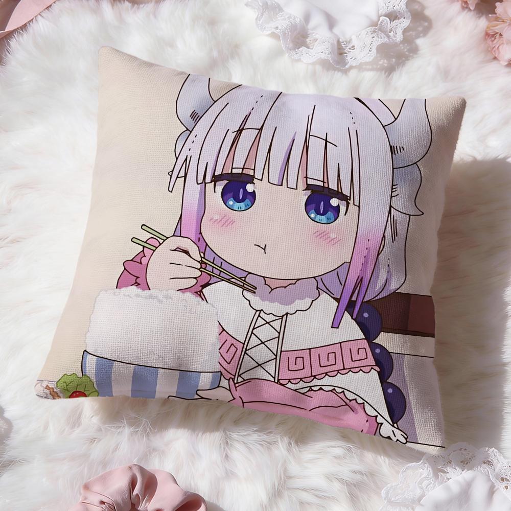 Miss Kobayashis Dragon MaidS Cushion Cover Premium Comfort Reversible Pillow Cove -Two In One Design for Any Room & Car Interior