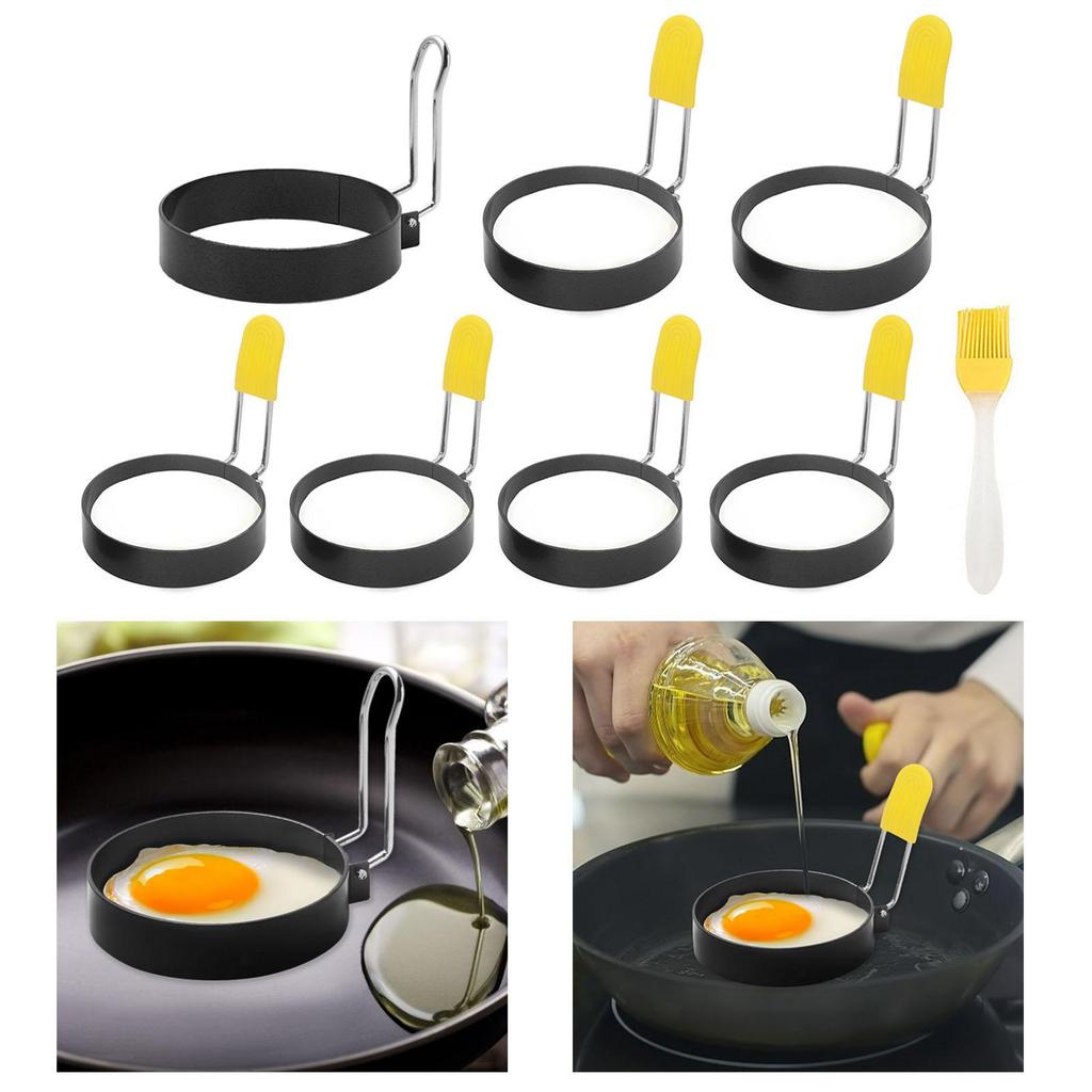 Nonstick Egg Frying Mold Round Pancake Mold Kit Iron Silicone for Muffins Sandwich Home Kitchen Tools