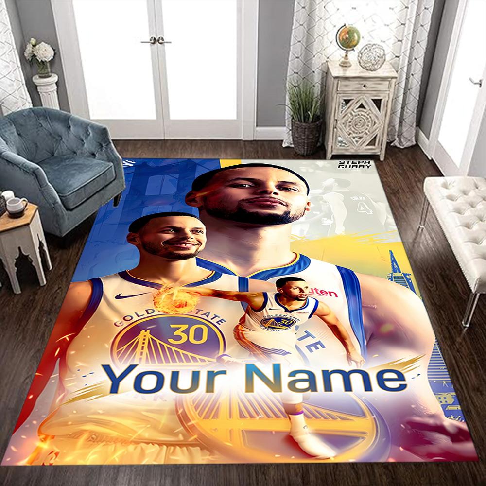 Golden State Curry Player Customized Name Floor Mat Suitable for Decorate Room Kitchen Foyer Dining Room Anti-slip Rug Anime Office Decor