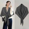 Luxury Faux Cashmere Triangle Shawl Cape Women Soft Knit Warm Solid Color Poncho Scarf Casual Loose Wrap
