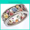 Cross-border Hot Sale Hollow Diamond Multi-color Ring For Women Exquisite And Concise Cz Jewelry Wholesale