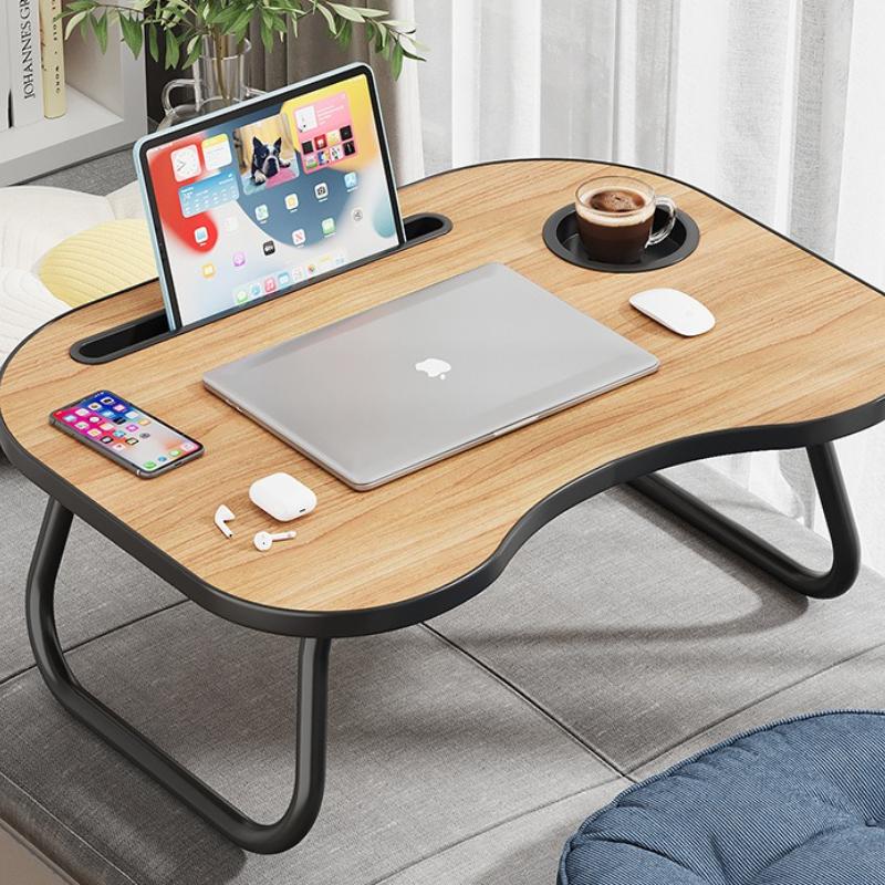 Versatile Foldable Laptop Desk with Cup Holder & Phone Stand ,Portable Bed Tray for Breakfast, Ideal for Floor Reading & Writing