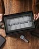 12 Slot PU Leather Lockable Watch Storage Boxes, Men & Women's Jewelry Display Drawer Case, 2-tier Organizer Watch Showcase