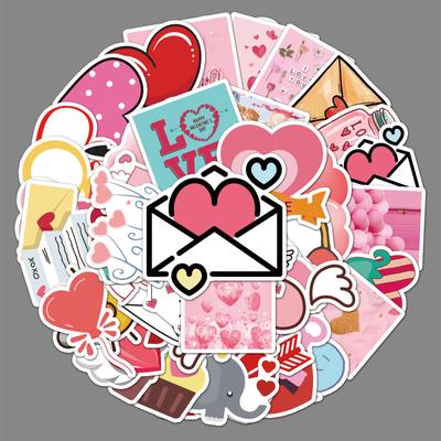 50 Sweet Valentine's Day Personalized DIY Decorative Skateboard Luggage Scooter Car Stickers
