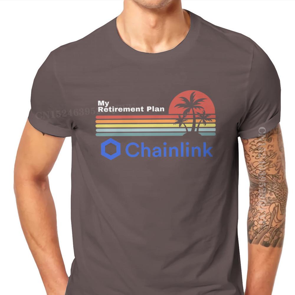 

Cryptocurrency Crypto Miner Chainlink Retro Sunset Tshirts Classic Grunge Men Clothes Tops Oversized Cotton Vintage T Shirt S