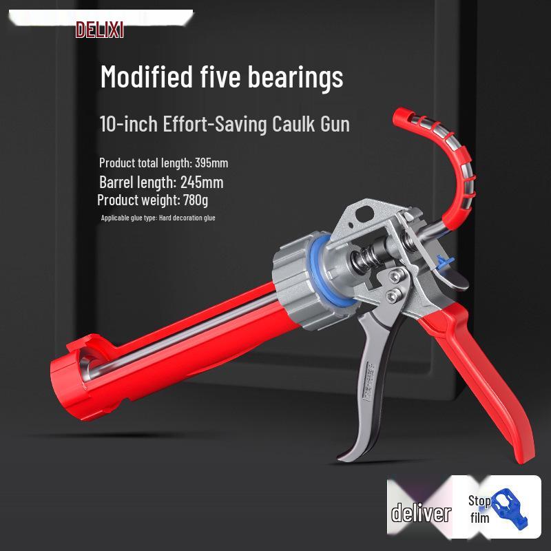 Delixi Automatic Glass Glue Gun: Sixteen-Axis Caulking Tool with Soft Sealant, Glue Cut-Off, and Labor-Saving Features.