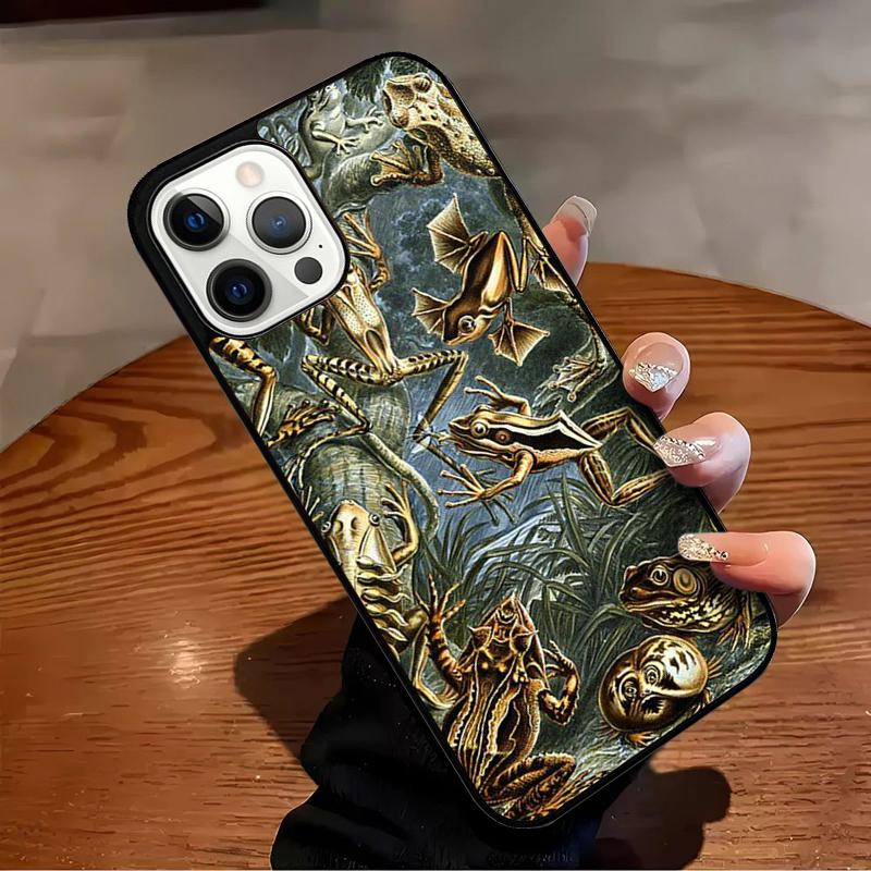 Vintage Retro Frog Mushrooms Phone Case For iPhone 17 Air 16 15 14 13 12 11 Pro Max Max Plus Bumper Case Cover