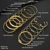 iF ME 15 Piece Fashion Knotted Printed Metal Iron Bangle Set Jewelry Women Trendy Shiny Daily Party Accessory Decorative Gift For Her
