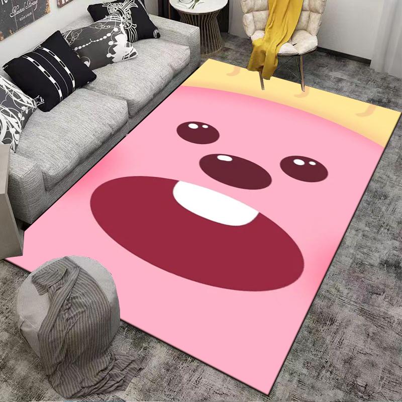 Pink Cartoon Face Carpet, Cute Animal Expression, Bedroom Decor Suitable for Use As an Anti-slip for Living Room Bedroom Sofas
