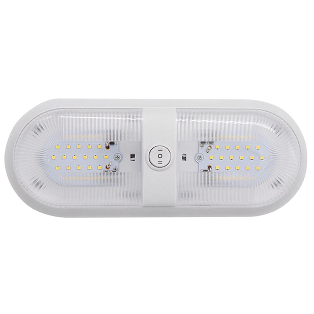 10-24V 48 LED Dome Roof Ceiling Lamp 4000-4500K with Switch RV Roof Ceiling Lamp Camper Reading Light for Camper Yacht Motorhome