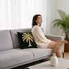 Modern Minimalist Plush Pillow Cover With Gold Coconut Tree Embroidery For Living Room Decor