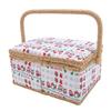 Sewing Storage Basket with Detachable Tray Portable Needle Thread Carrying Organizer for Craft Lovers and Beginners