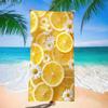 Lemon Beach Towel - Super Absorbent Quick Dry Microfiber With Fresh Citrus Print, Soft Sand-Free Blanket For Picnic & Summer
