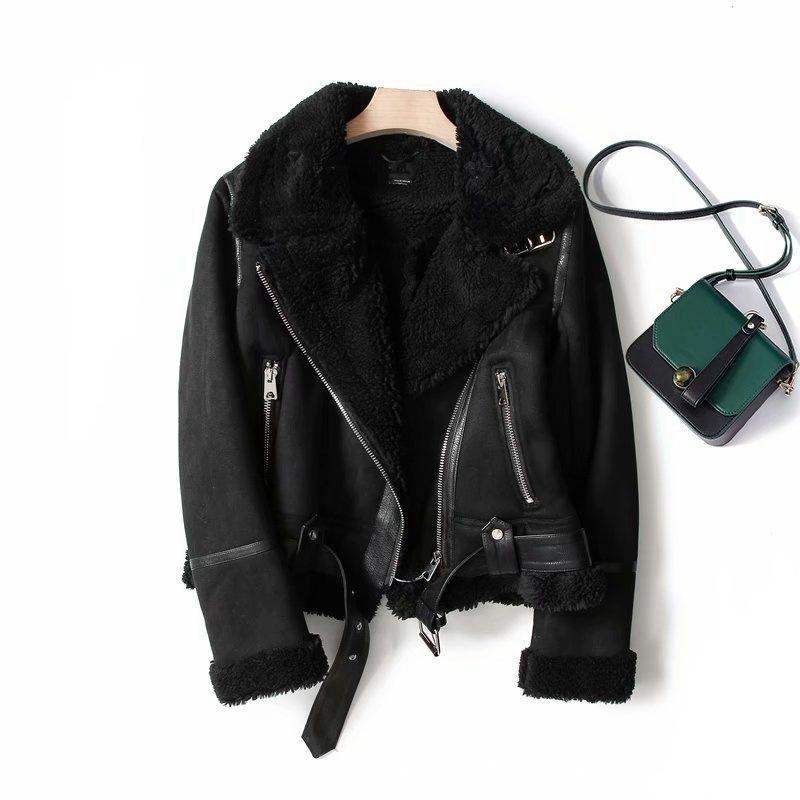 Giacca Marrone Donna Inverno Vintage Pelliccia Integrata Giacca Revers Maniche Lunghe Giacche Capispalla