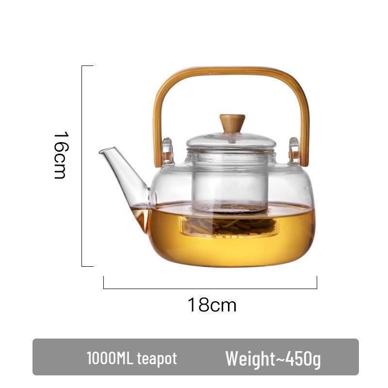 Glass Teapot Set with Candle Warmer for Fruit and Herbal Infusions