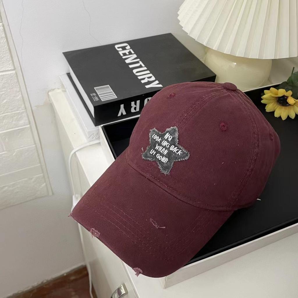 Korean Style Washing Old Baseball Cap Retro Men's and Women's Trendy American Baseball Cap Five Pointed Star Sunshade