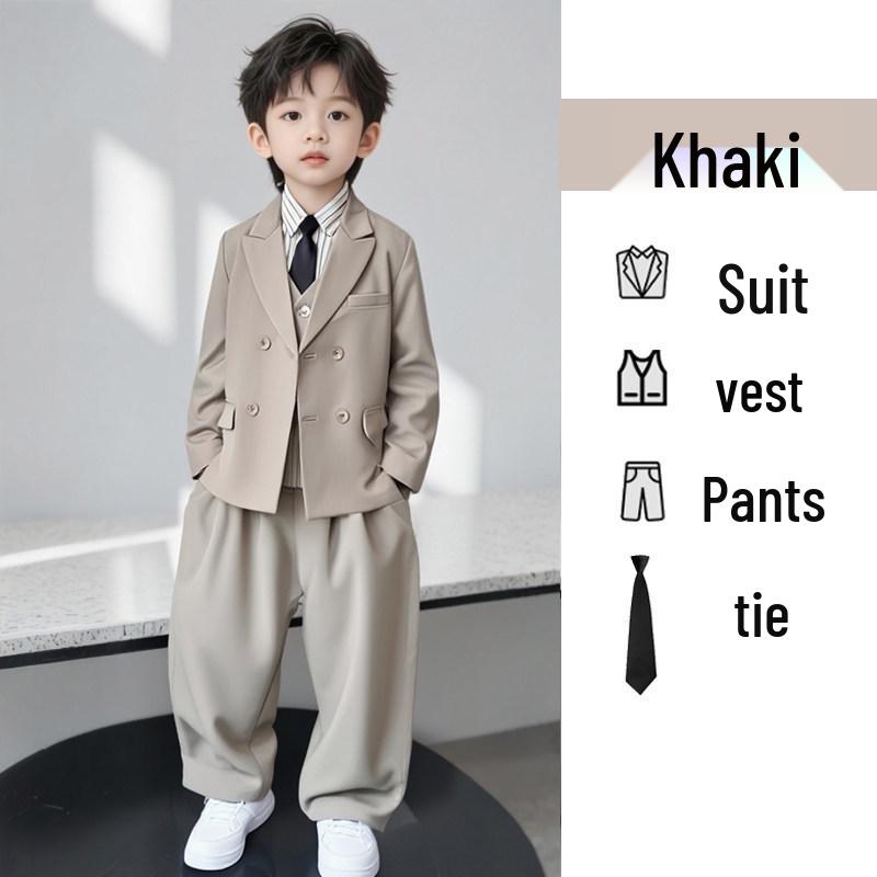 Boys' Spring Casual Suit Set - Formal Page Boy & Piano Performance Wear