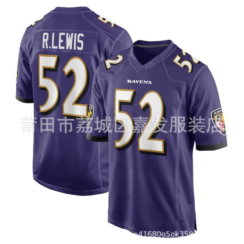 Baltimore Ravens Retro Football Jersey Mens NFL Style Sportswear Black White Purple Size S-XXXL