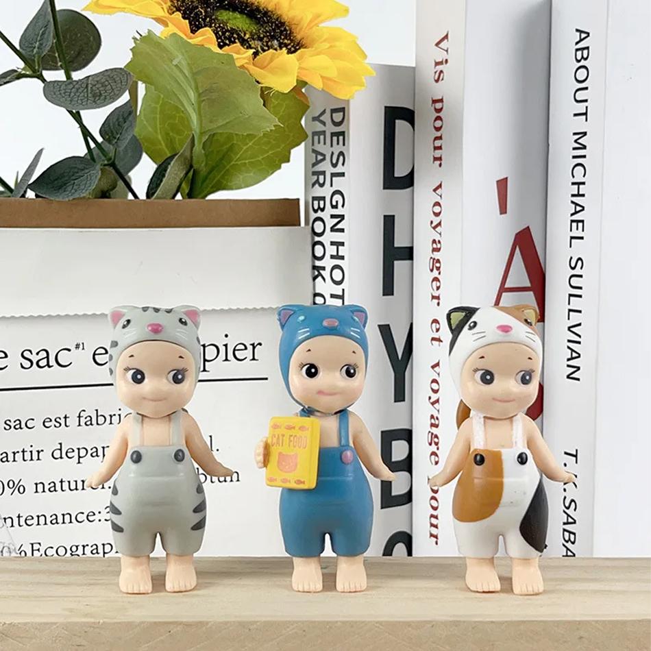 Angel Mini Figure Cat Life Series Blind Box Action Figures Toy Ornaments Doll Model for Fans Kids Christmas Gifts