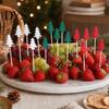 Eco Friendly Cocktail Sticks 100PCS Halloween Bamboo Toothpicks, Cute Tree Shaped Disposable Skewers, Festive Fruit Skewers Decorative Dessert Toppers