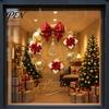 Xmas Wreath Decorations Christmas Static Window Sticker, Decorative Decals for Glass Doors And Windows, Party Supplies Removable PVC Holiday