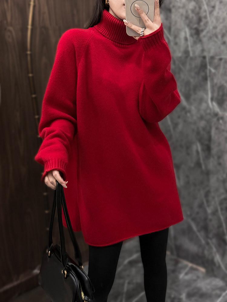 2026 Autumn-Winter High Neck Women's Loose Knit Sweater