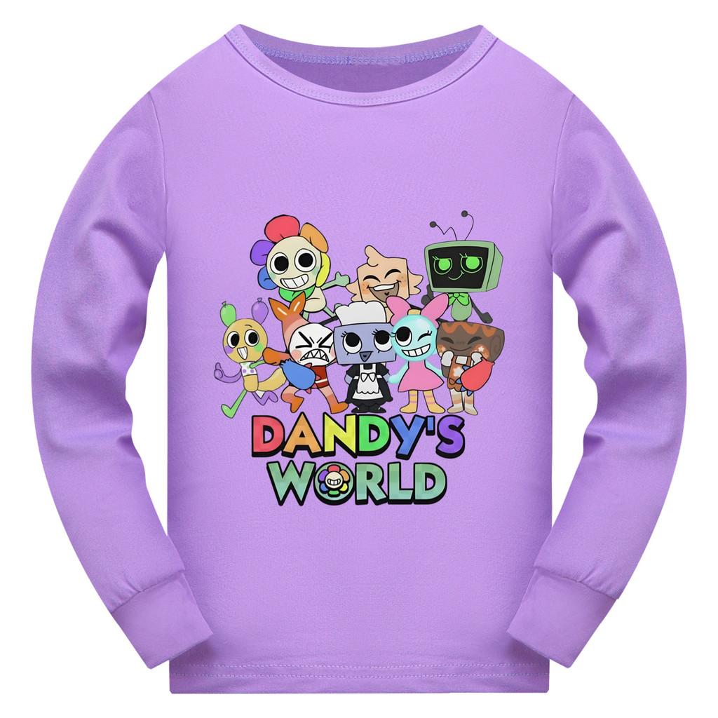 

5407 Дитяча повсякденна футболка з довгими рукавами та принтом Dandy World 110cm фіолетовий