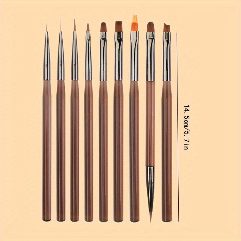 9pcs DIY painting brushes, for watercolor, oil painting, UV gel nail lining, nail acrylic painting brushes, and nail art paintin