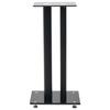 VidaXL Support haut-parleur 2pc Verre trempé Design 2 colonnes Noir