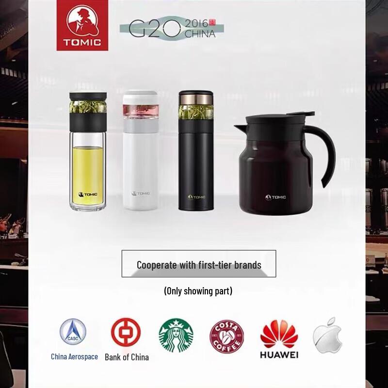 TOMIC Tea Infuser Double-Wall Glass Cup