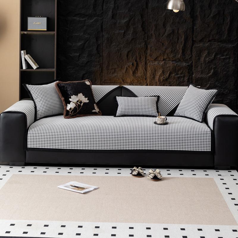 Light Luxury High-End Sofa Cushion Chenier Four-Season Universal  New Non-Slip Leather Seat Cushion Sofa Cover Cover