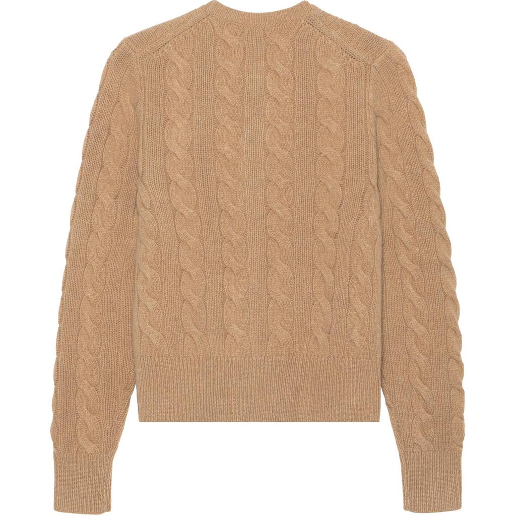 Polo Ralph Lauren Cable-Knit Wool-Cashmere Cardigan Solid Color Cable Knit Crew Neck Single-Breasted Long Sleeve Sweater WMPOSWENDW20161