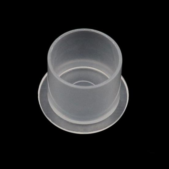 500 stk Engangs tatoveringsblekkkopper Plast Tatoveringsblekkholder Liten Tatoveringsblekkkopp med Ringbase for Tatoveringsartister Studioer
