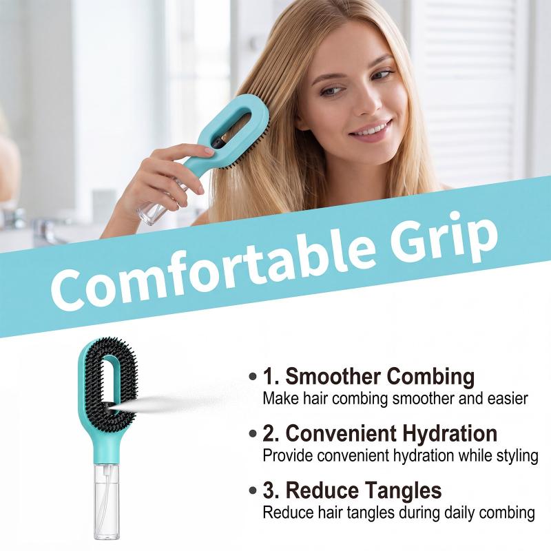 Spray Hair Brush Liquid Water Spray Paddle Comb Scalp Massage Tool for Women Daily Hair Grooming