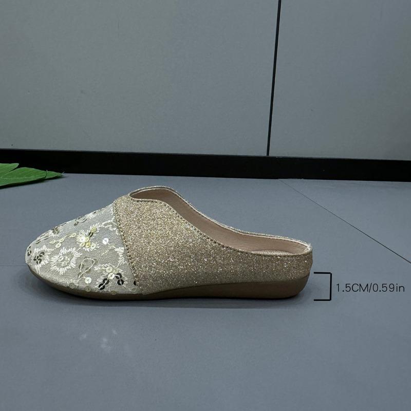 Fashion 2025 Fashion Ladies Shoes Closed Toe Women's Slippers New Embroidery Outdoor Best Seller Daily Comfortable Flat Slippers Zapatos