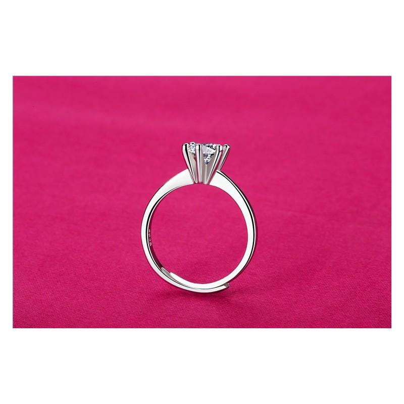 Fashionable And Elegant Diamond-encrusted Ring For Women Adjustable Six-claw Opening Ring