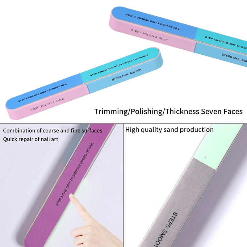 1Pcs 6 Sides Polishing Nail File Sanding Professional Buffer Block Durable Pedicure Buffing Polish File Nail Art Tool