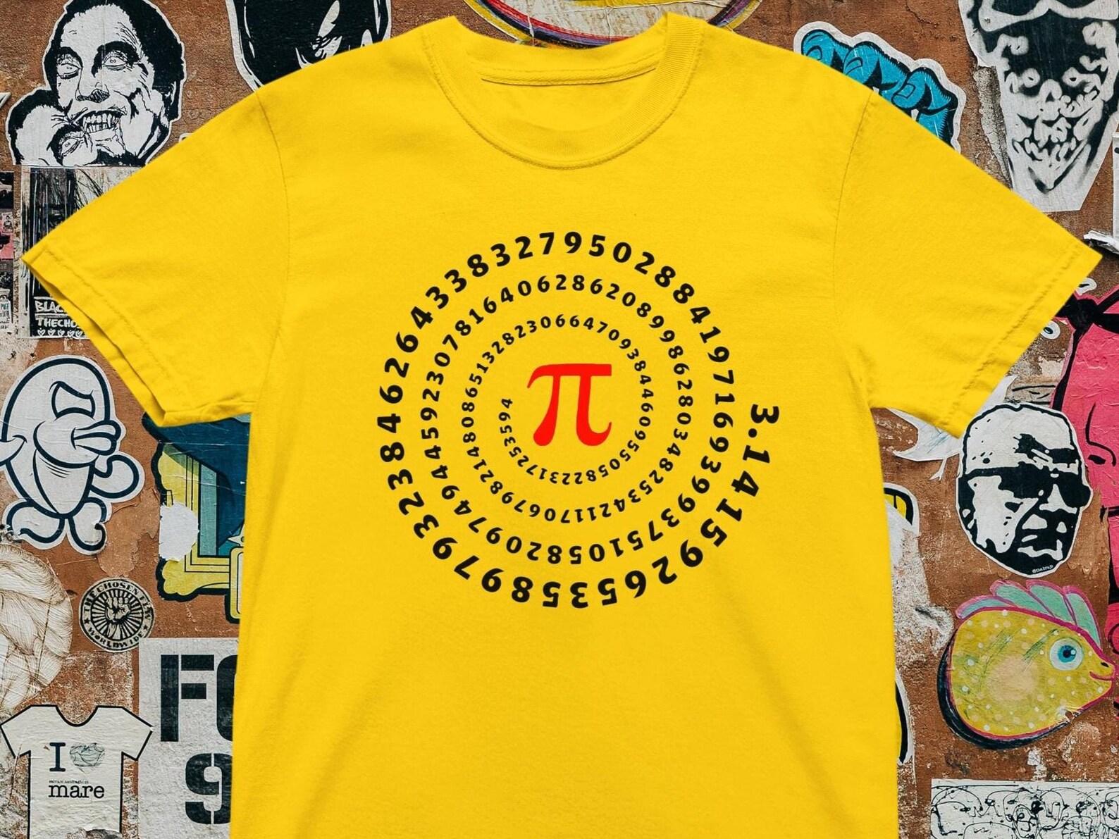 Pi Spiral Graphic T-Shirt: Math Geek STEM Tee XL