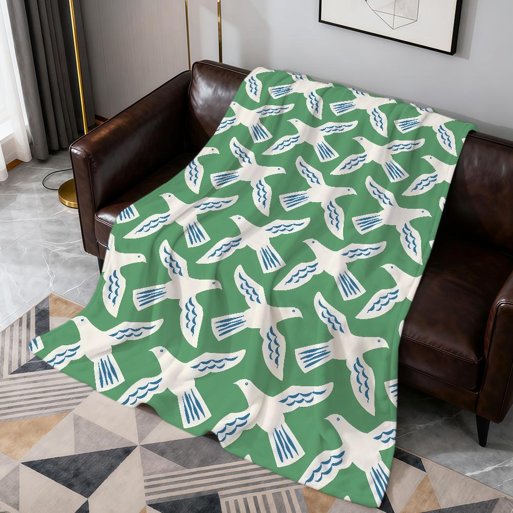 Farbe Mode vielseitig modern Möwen Vogel weich warm Plüschdecke Schlafsaal Sofa Wohnzimmer Haustier Zuhause Bett Geschenk Nickerchen Zuhause Flanell