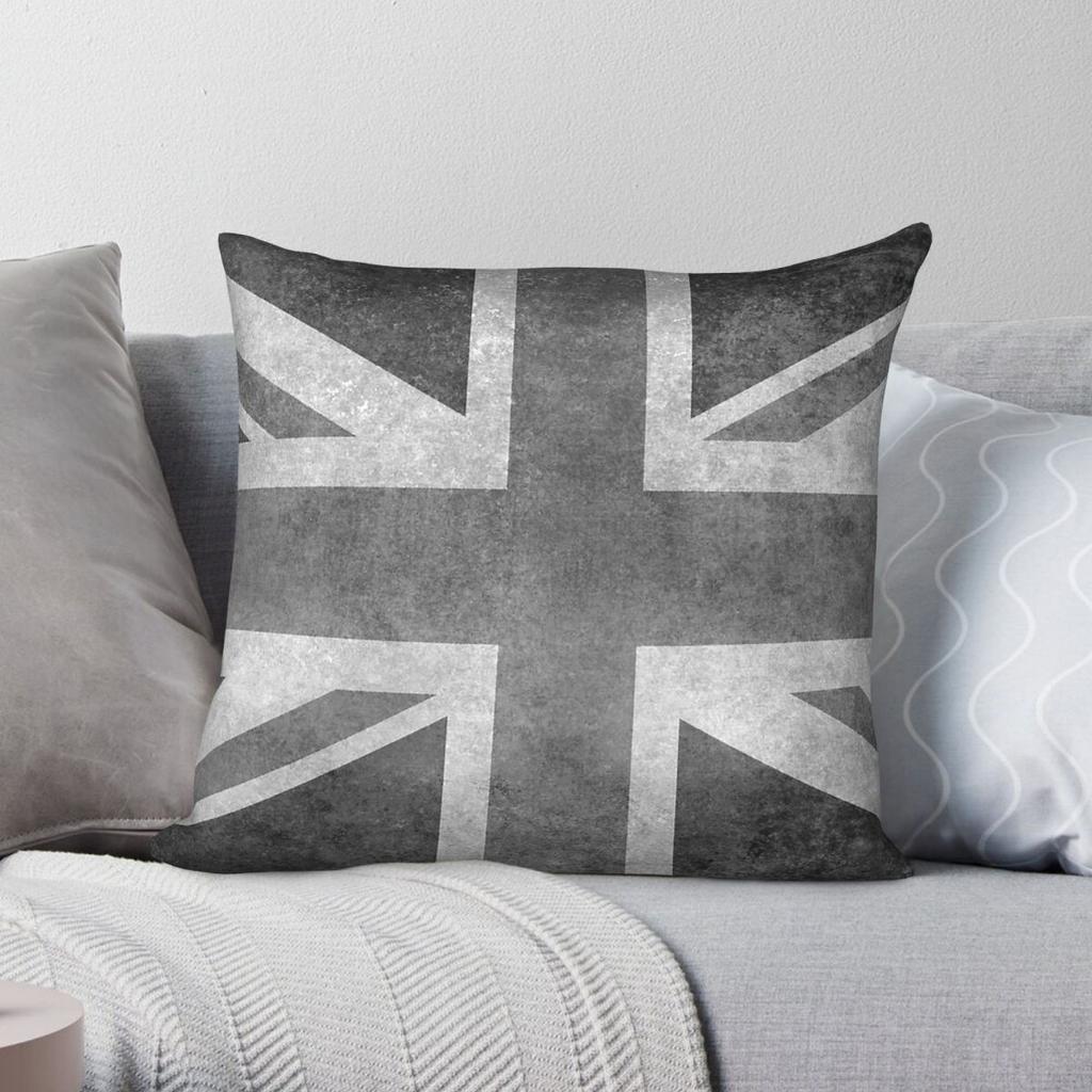 Union Jack Flag Of Uk Grungy Square Pillowcase Polyester Linen Velvet Creative Zip Decorative Sofa Cushion Case