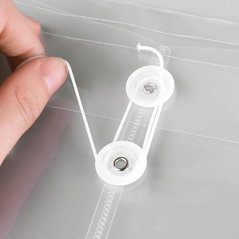 12Pcs A4 File Folders with String Lock Office File Bags Waterproof PP File Wallet Clear Document Folder for Adult Office