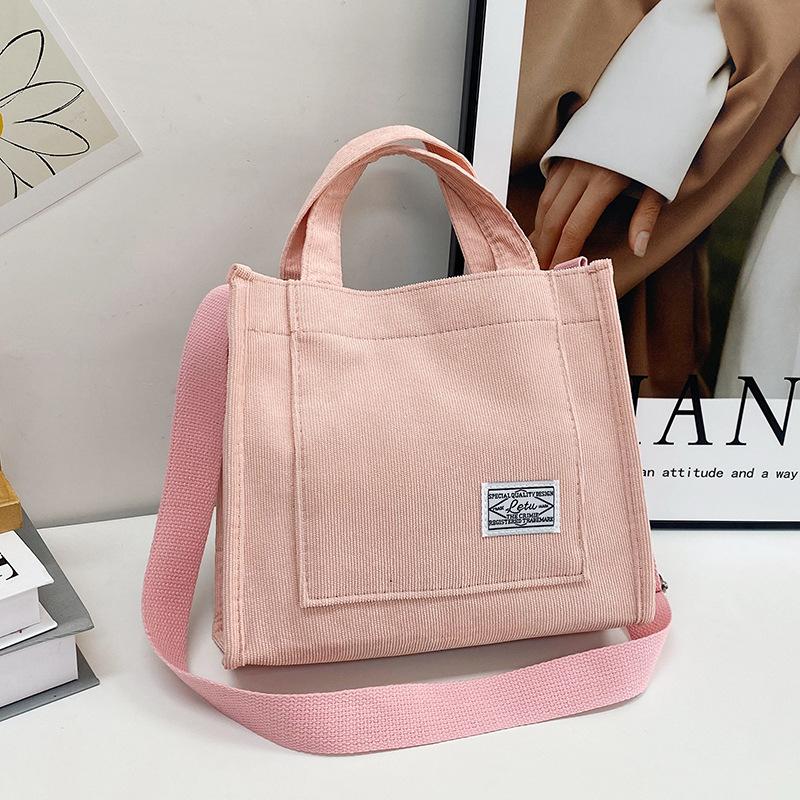 Corduroy Small Square Bag Women's Bag Large Capacity Shoulder Messenger Bag Can Be Printed Logo Handbag