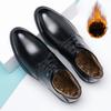Fashion British Leather Large Size Men's Dress Shoes Autumn Winter Velvet Warm Men's Designer Shoes Fashion Increase Wedding Shoe Male