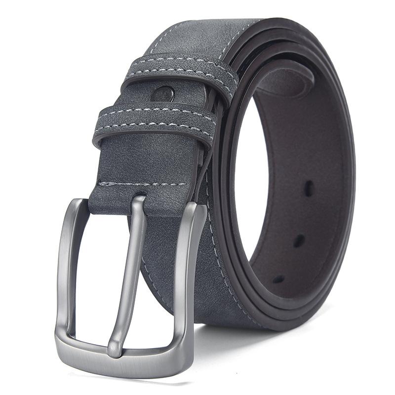 

Чоловічий ремінь преміум-класу з простою пряжкою з натуральної шкіри коров ячої шкіри чоловічий повсякденний ремінь чоловічий 130cm темно-сірий