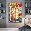 Graffiti-Porträt, Pop-Art-Leinwandgemälde, Supergirls mit Vase, Poster, Druck, Wandkunst, Bild für Wohnzimmer, Wanddekoration, Cuadros